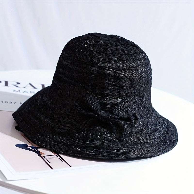 Vintage Wide Brim Bucket Hat Sunscreen Travel Beach Hats For Women