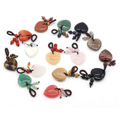 2pcs Heart Stone Keychain Purse Bag Charm Gift for Women Girls