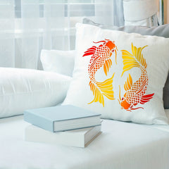 Koi Fish Stencil Template 29.97x29 Plastic - Painting Stencils For Wood Floo