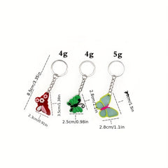 17pcs Butterfly Keychain Animal PVC Key Ring Bag Charm Earphone Accessory