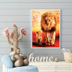 Adult Diamond Art Kit Lion 11.8X15.7 Inches