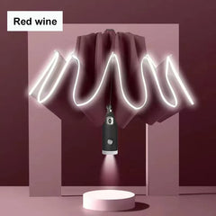 LED Light Folding Auto Umbrella
