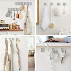 4pcs Stainless Steel Hooks Self adhesive Garage Storage Hooks Minimalist Style