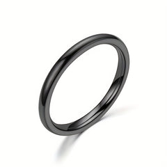 Stainless Steel Round Rings Plain Stackable Wedding Ring Size 5 12