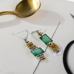 Vintage Geometric Drop Hook Earrings
