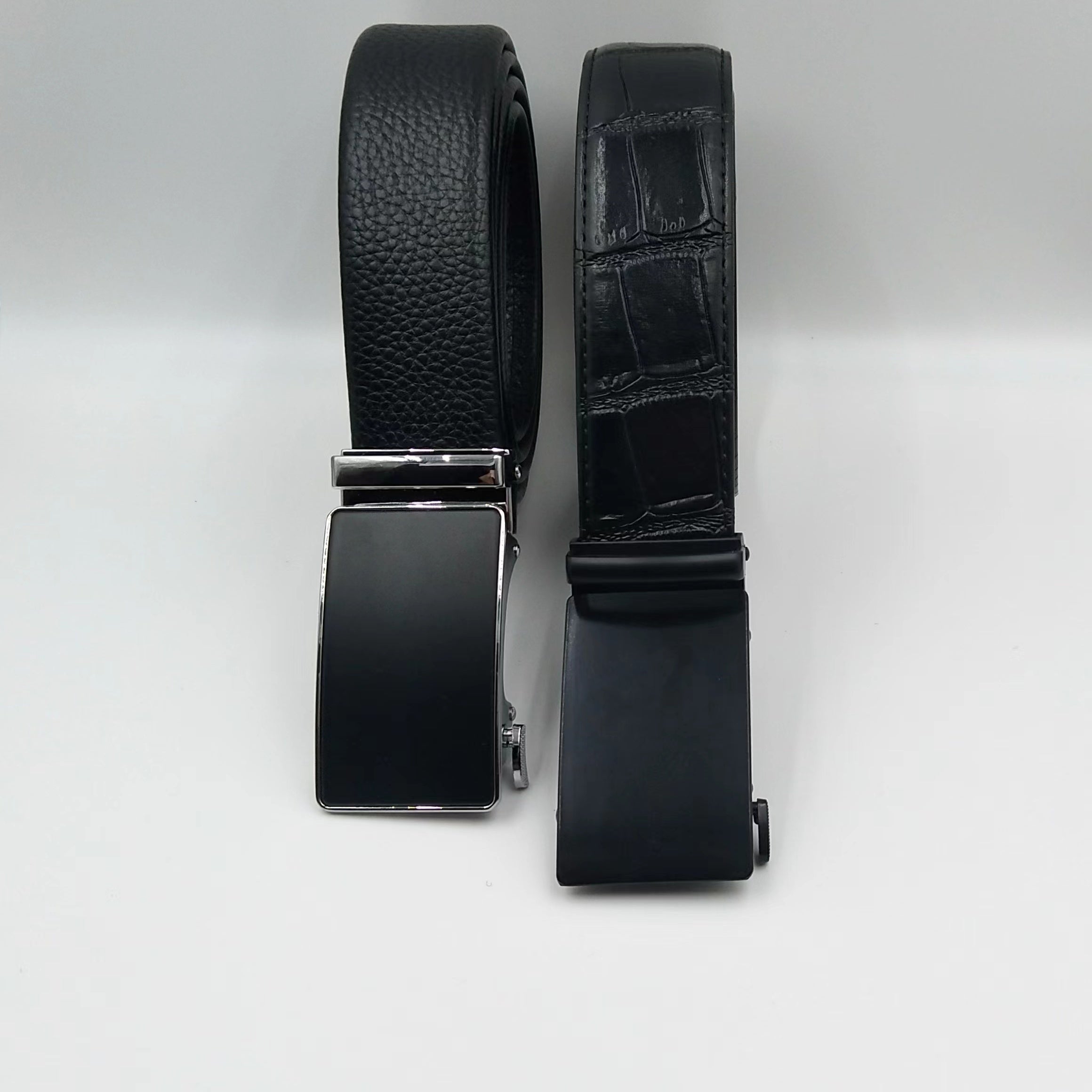 Men's Leather Automatic Buckle Belt Set