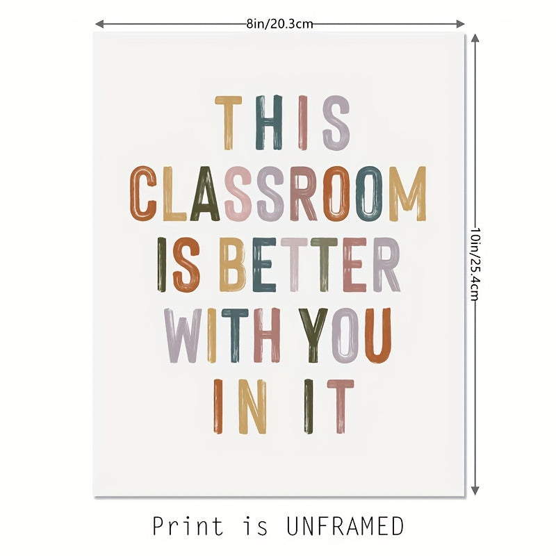 8x10 Boho Classroom Decor: Better With You In It Wall Art