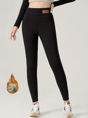 Plush Lined Thermal Pants Soft & Comfy Slim Elastic Tights