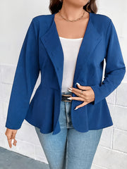  Solid Long Sleeve Open Front Blazer