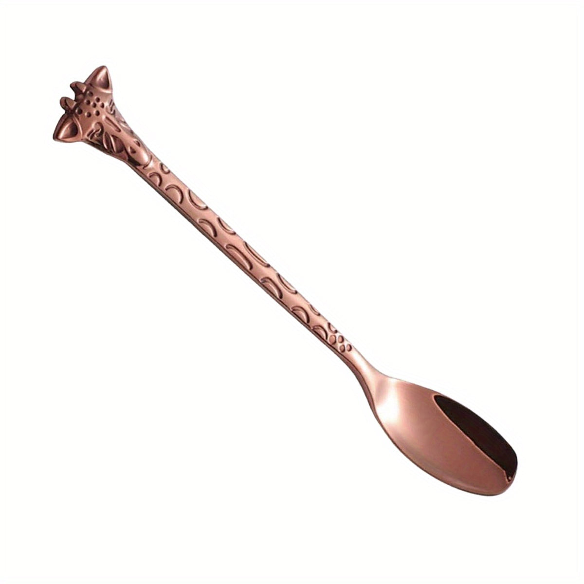 5PCS Giraffe Stainless Steel Dessert Spoon & Fork Animal Fruit Fork Mixing Spoon