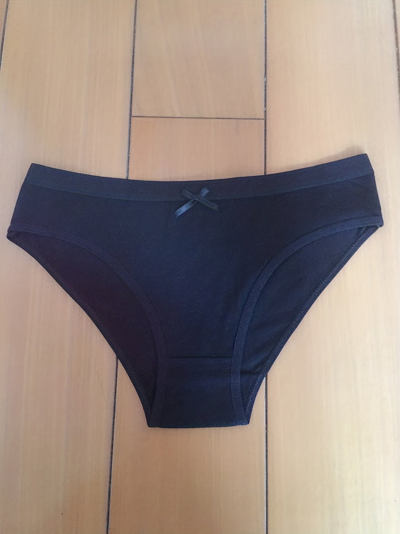 5pcs Low Waist Bow Tie Sports Briefs Comfy & Breathable Intimates Panties