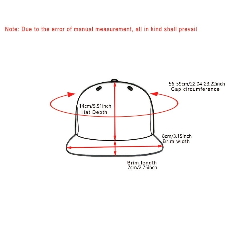 Men's Adjustable Cross Embroidery Hip Hop Hat