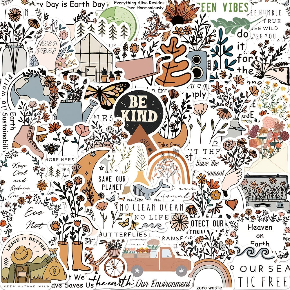 50 Inspiring Environmental Protection Graffiti Stickers for Learning and Play