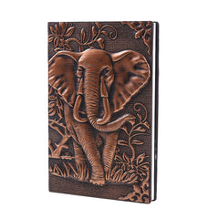 3D Elephant PU Leather A5 A6 Diary Notebook Embossed Leather Diary Planner Gift
