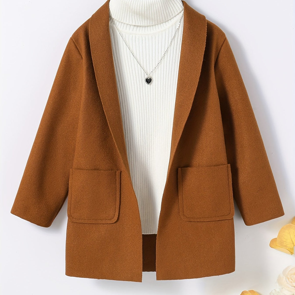 Girls' Warm Shawl Collar Overcoat Outerwear