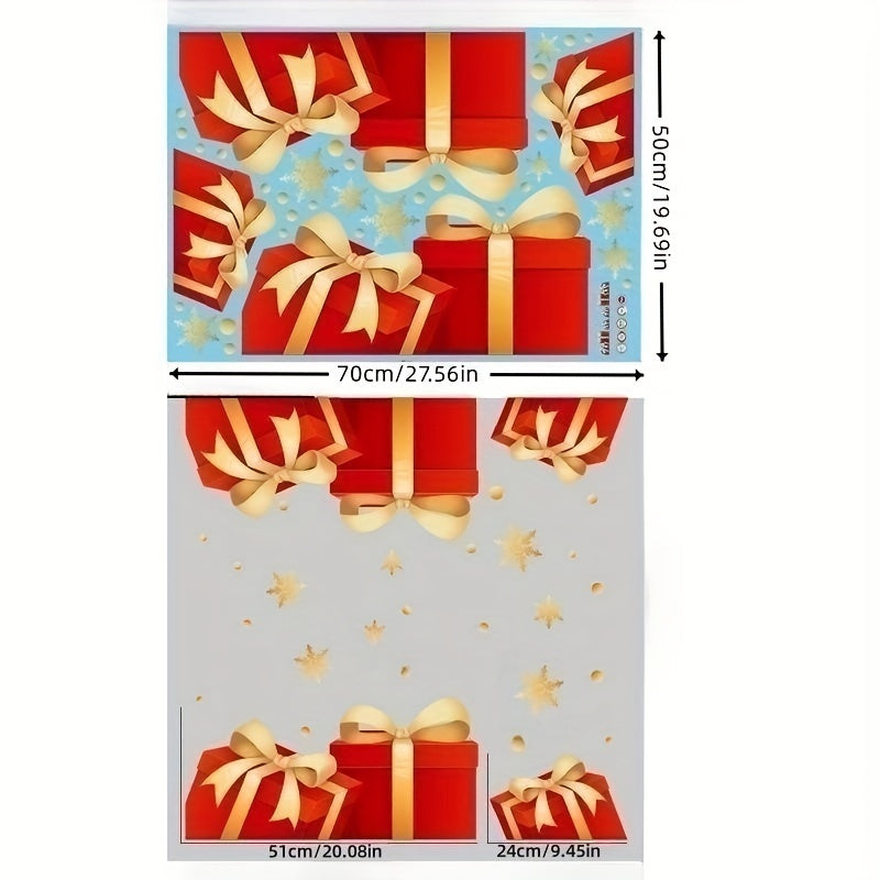 Double Sided Christmas Window Clings Decorative Bows Sticker