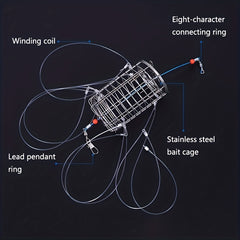 Stainless Steel Crab Catch Tool Bait Cage for Fishing