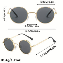 Round Metal Sunglasses for Women Men Anti Glare UV400