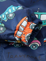 Boys Teen Car Graphic Zipper Hooded Jacket Spring Fall