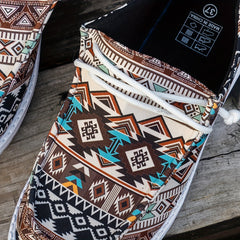 Geometric Printed Lace-up Casual Flat Shoes
