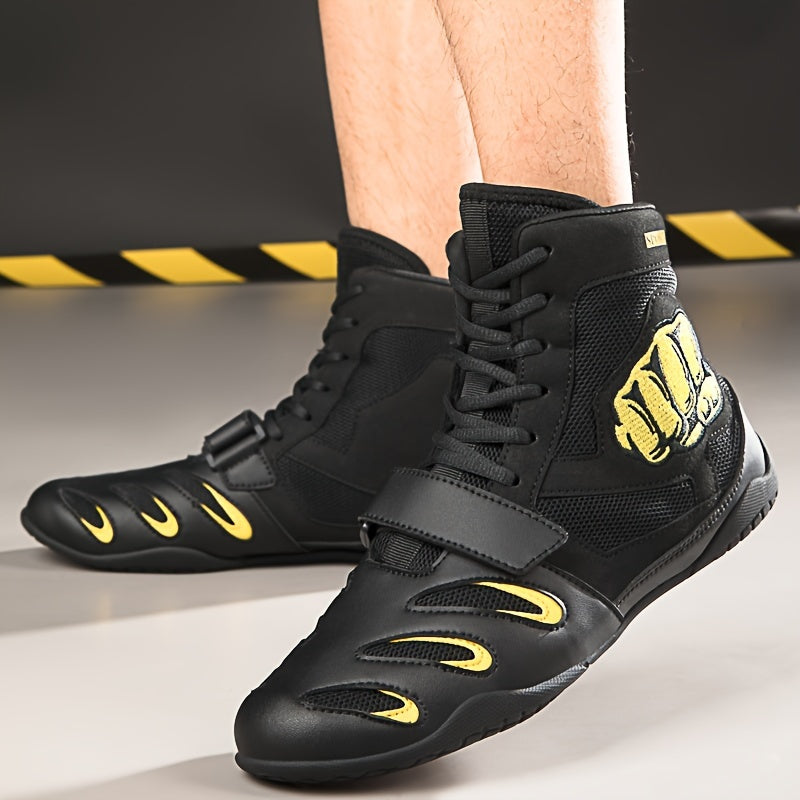 Men's Boxing Shoes Non Slip Durable Lace Up Wrestling Shoes