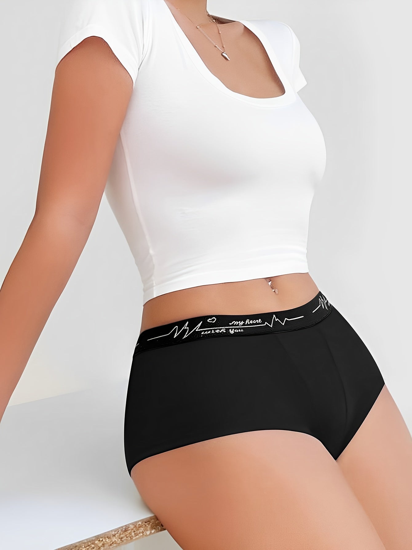 Push Up Bra & Letter Print Panties Set