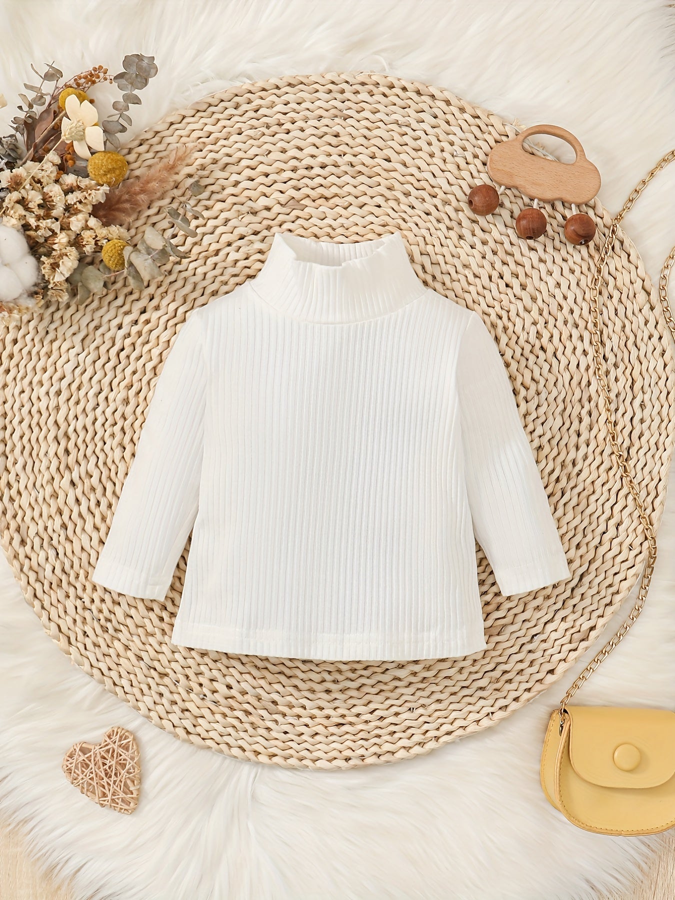 Baby Girl's Ribbed Cotton Bottoming Shirt