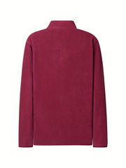 Men's Stand Collar Fleece Jacket Zipper Coat Gym Sports Warm Spring Autumn