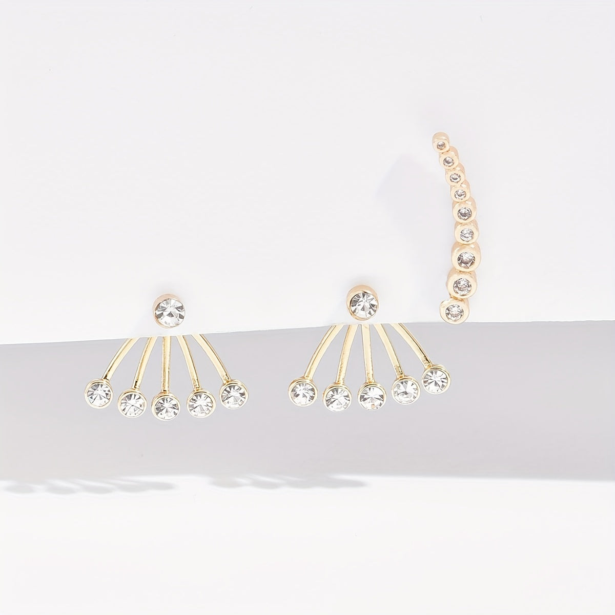 Boho Crystal Ear Jacket Earrings Rhinestone Ear Climber Jewelry