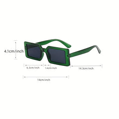 Rectangle Frame Sunglasses Y2K Mod Jelly Glasses UV400