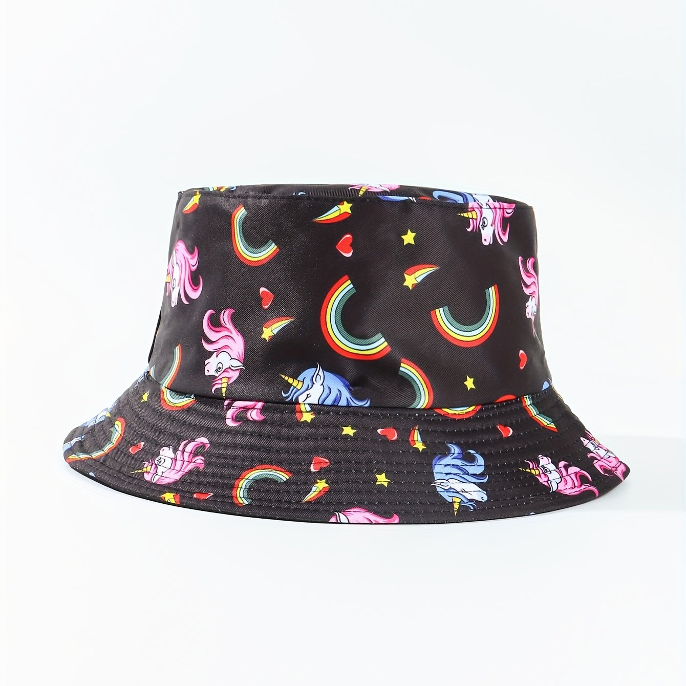 Unicorn Print Bucket Hat Reversible Fisherman Cap