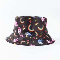 Unicorn Print Bucket Hat Reversible Fisherman Cap