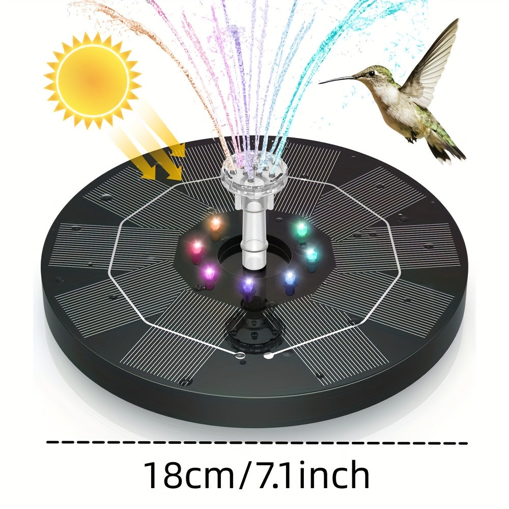 3W Solar Bird Bath Fountains w/8 Nozzles & 4 Rods