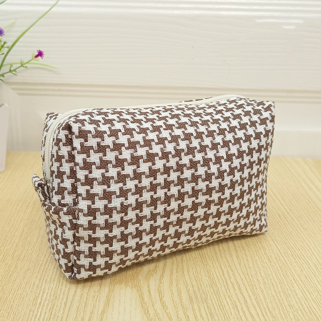 Large Capacity Canvas Cosmetic Bag with Coin Purse