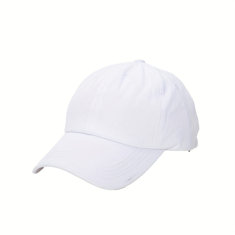 Washed Cotton Baseball Cap Retro Peaked Cap Solid Couple Cap