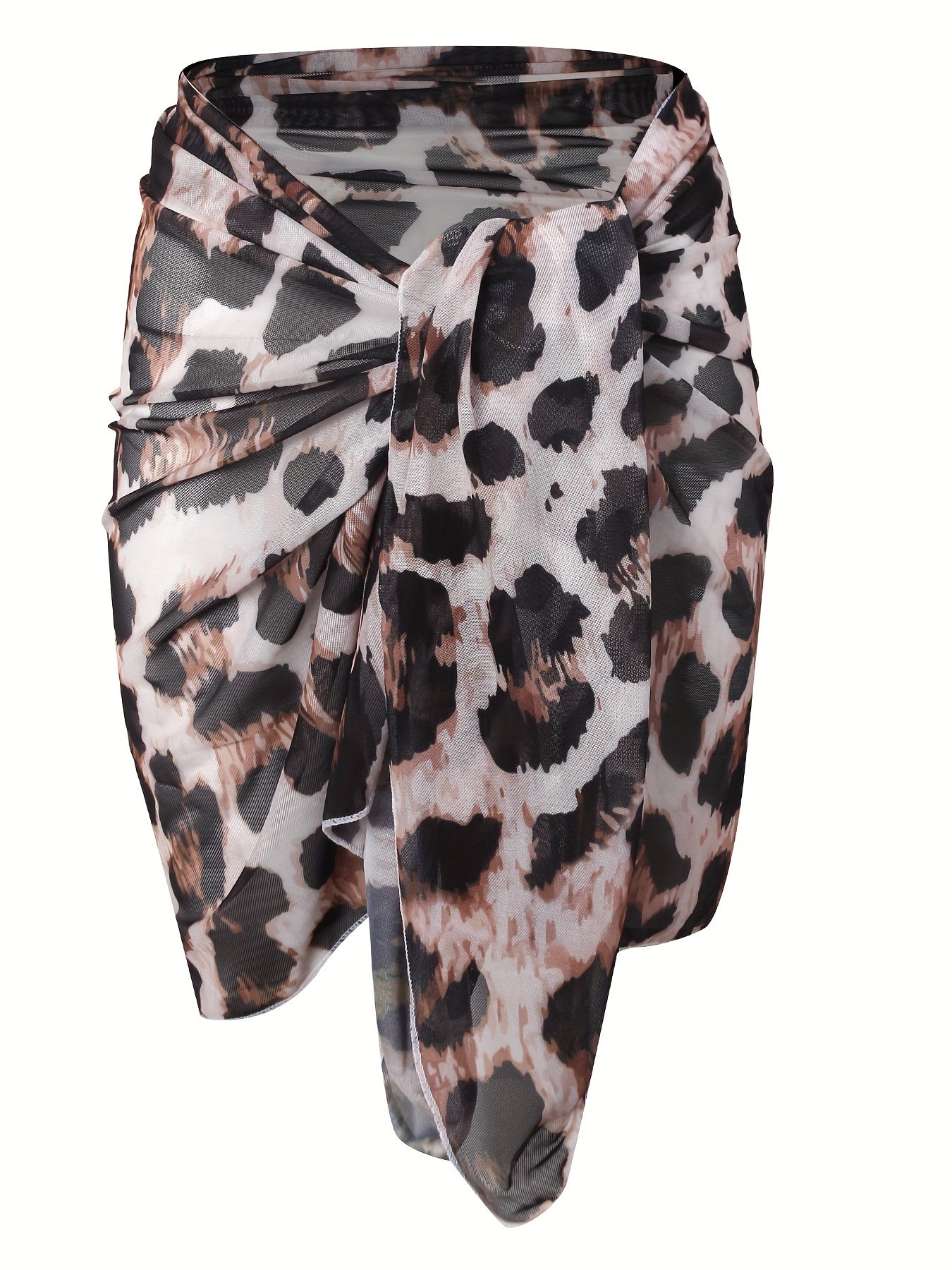 Leopard Print Beach Cover Up Skirt