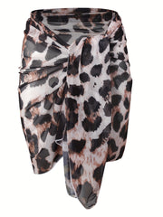  Leopard Print Beach Cover Up Skirt