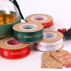 2pcs Christmas Snowflake Decoration Polyester Ribbon DIY Packaging Craft Ribbon