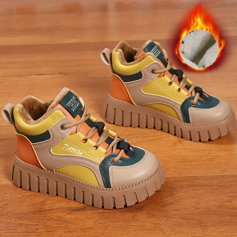 Women's Plush Winter High Top Board Shoes Height Increased Sneakers