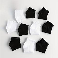 10 Pairs Solid Short Socks Women's Stockings