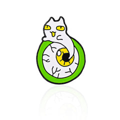 Green Ghost Skull Eyes Bee Bitter Gourd Brooch