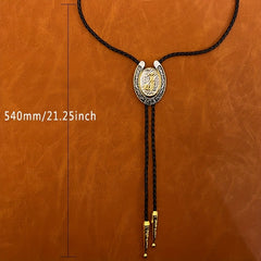 Letter J Metal Neckline Necklace Tie Retro Western Denim Shirt