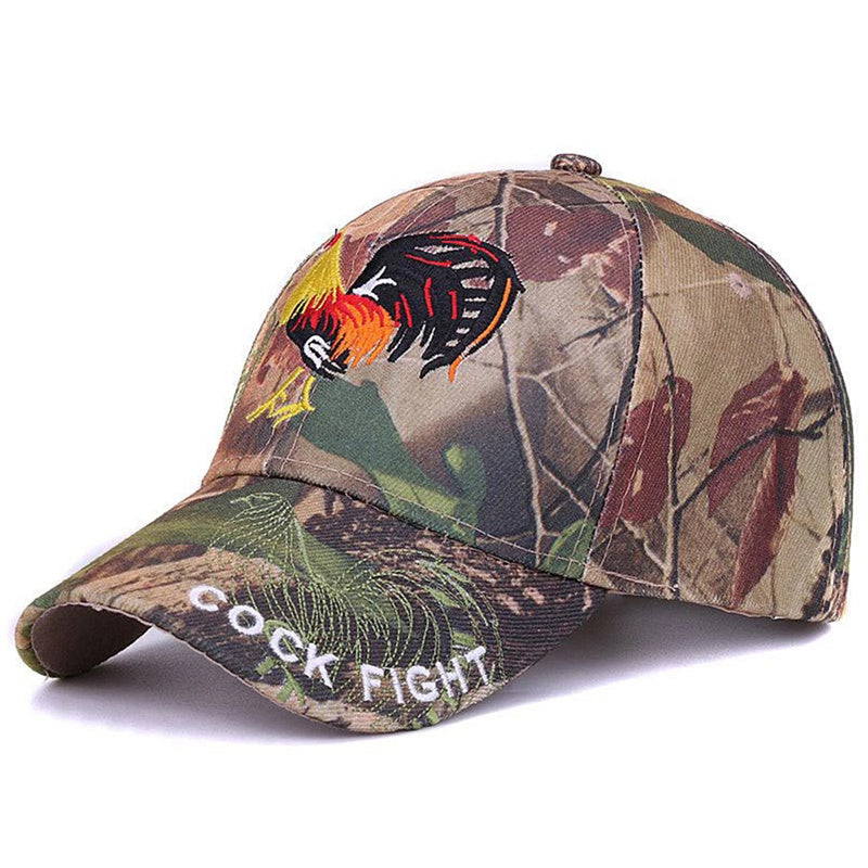 Men's Camouflage Baseball Cap with Rooster Embroidery
