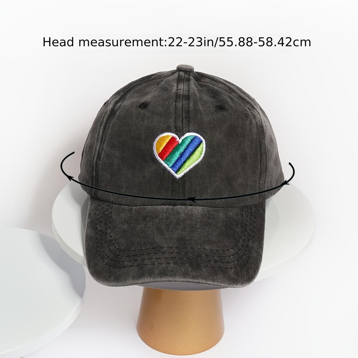 Rainbow Love Embroidery Baseball Cap Cotton Washed LGBT Pride Couple Dad Hats