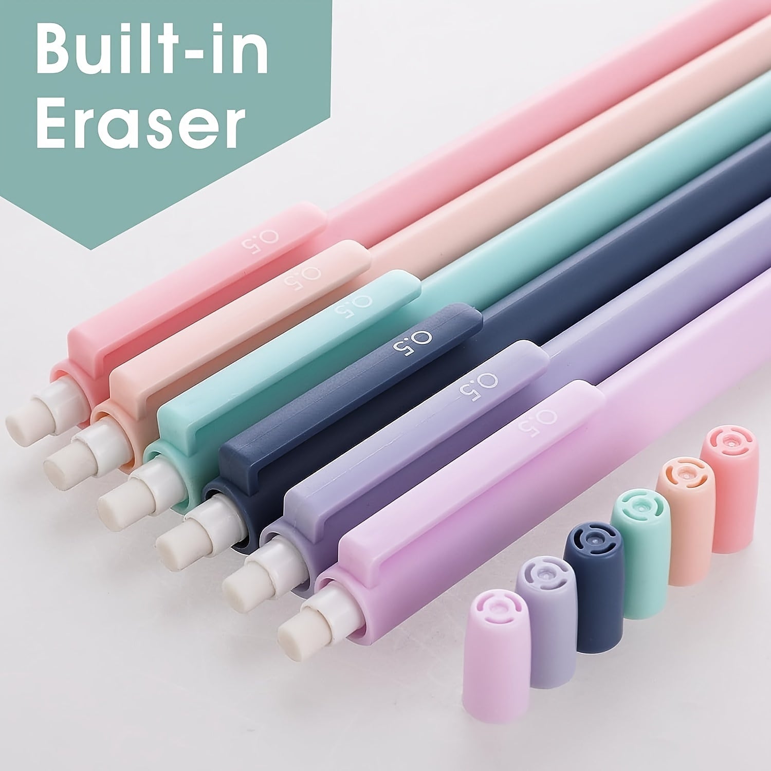 Pastel Mechanical Pencil Set 0.5mm Retractable Colored Pencils