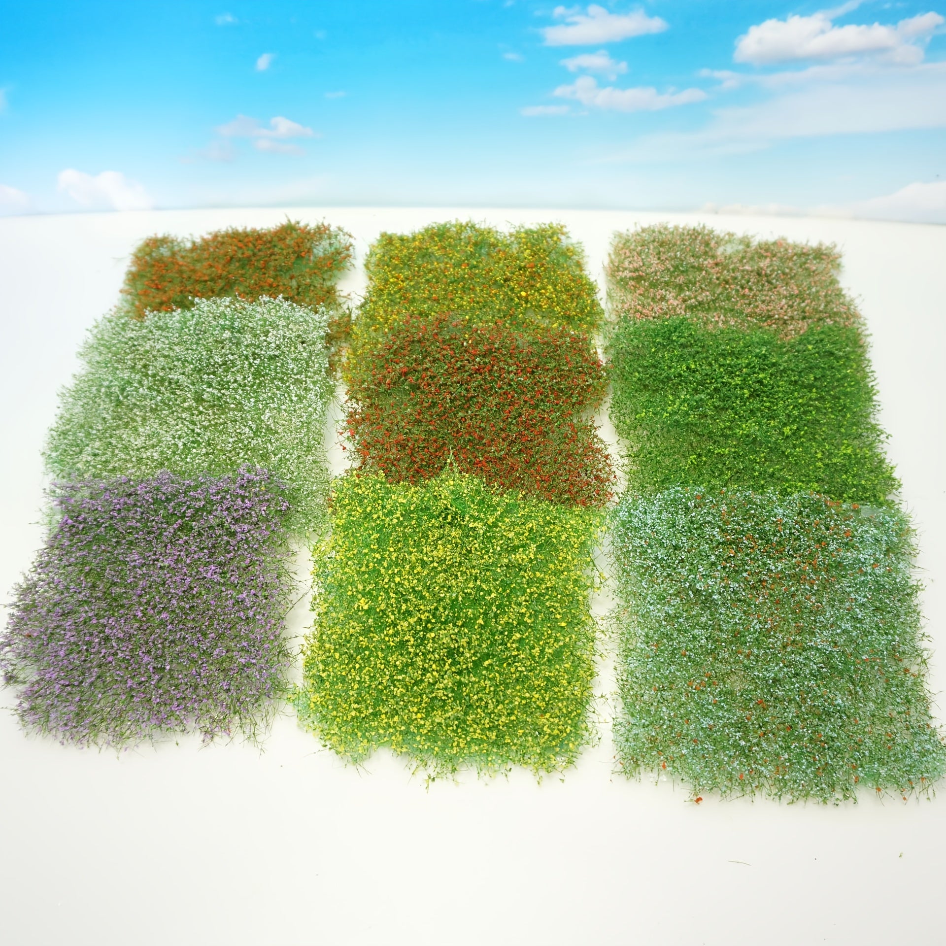 Miniature Wildflowers Grass Pile Bush Vegetation Model for Diorama Scene