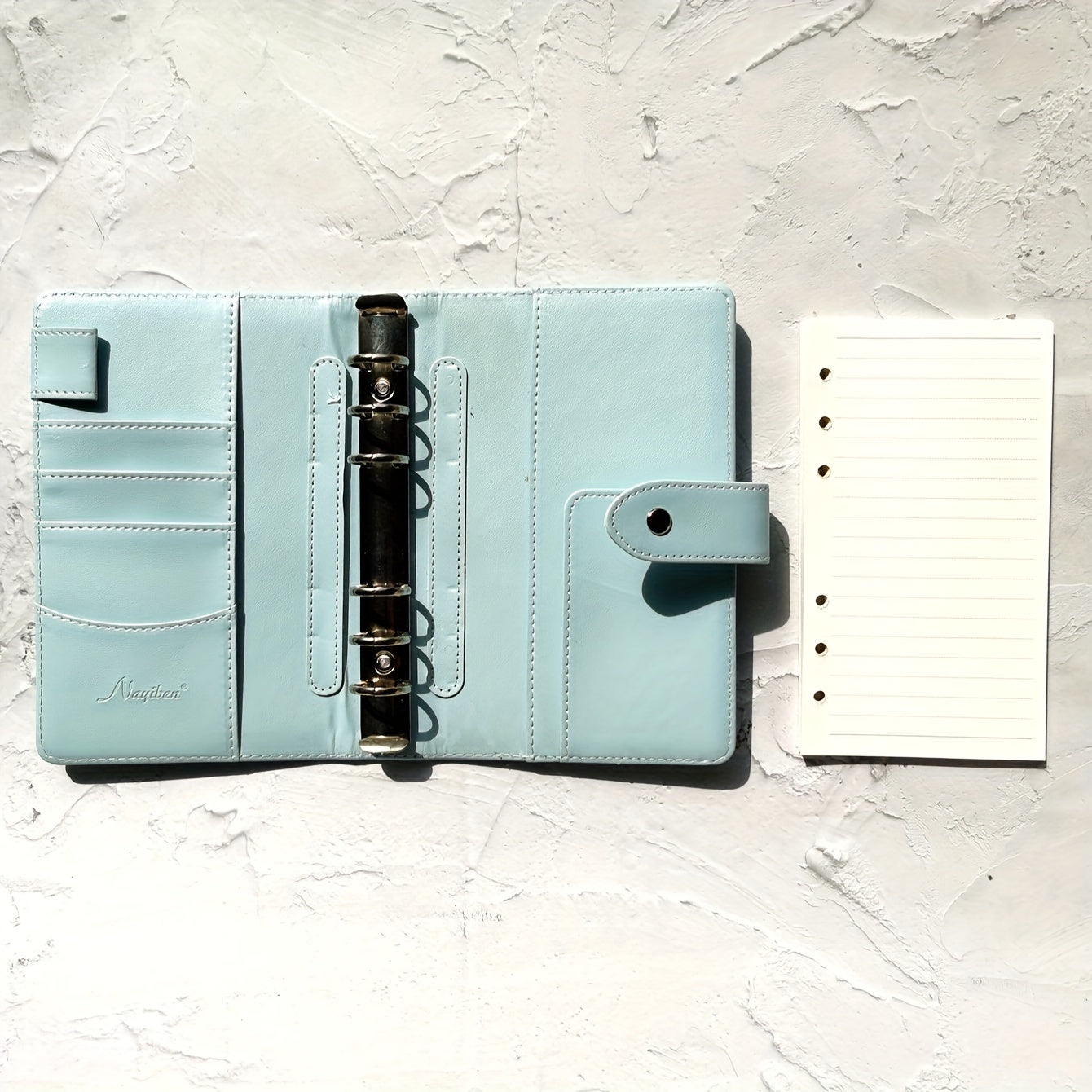 1pc A5 A6 PU Ring Binders Notebook with Paper Leather Binder