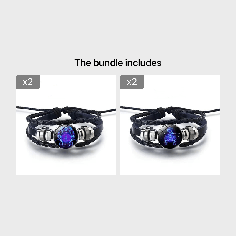 Zodiac Charm Bracelet Multilayer Leather Bangle