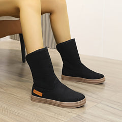 Women's Letter Patched Non-slip Snow Boots and Mid Calf Boots