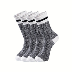 Warm Striped Crew Socks for Women